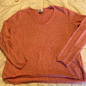 Pink cotton acrylic and polyester sweater, large petite